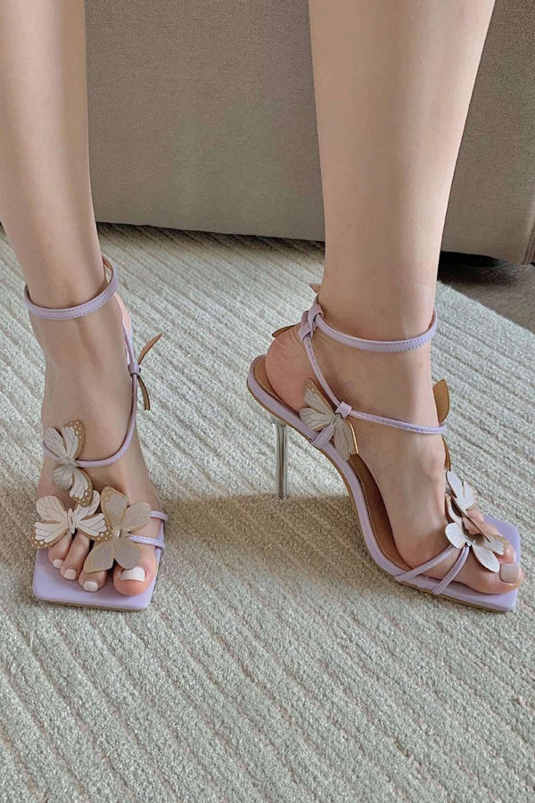 Cross Strap Butterfly Stiletto High Heel - KissProm