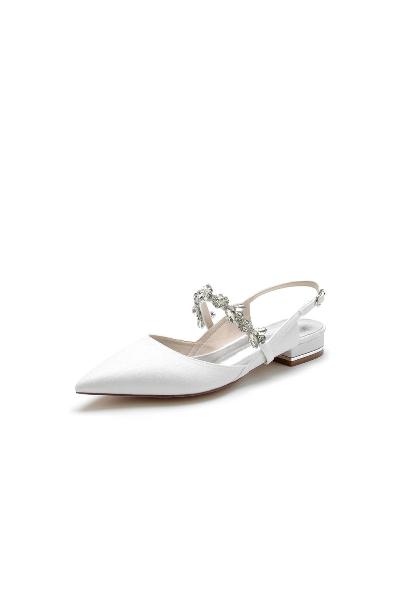 Crystal Strap Pointed Toe Low Heels – Shoes by KissProm | Available at KissProm