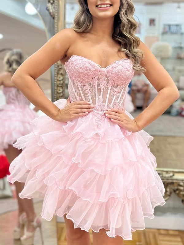 Cute A Line Light Blue Organza Homecoming Dresses – Homecoming Dresses by KissProm | Available at KissProm