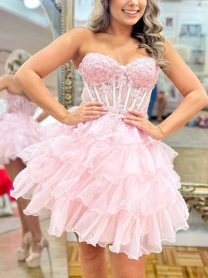 Cute A Line Light Blue Organza Homecoming Dresses – Homecoming Dresses by KissProm | Available at KissProm