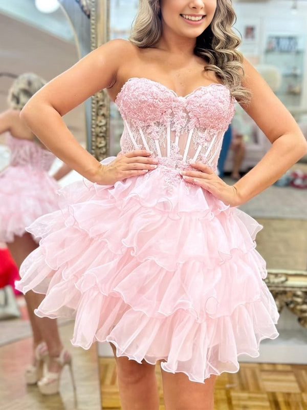 Cute A Line Light Blue Organza Homecoming Dresses – Homecoming Dresses by KissProm | Available at KissProm