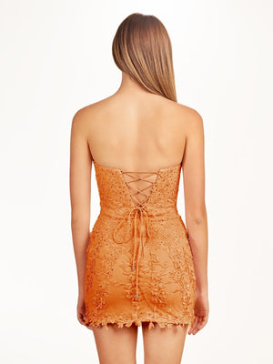 Damaris | Blue Tight Lace Short Homecoming Dress with Appliques - KissProm