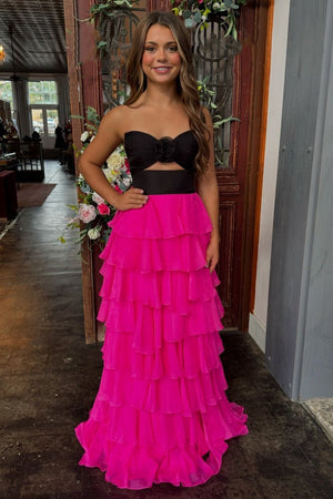 A-Line Strapless Strapless Layered Chiffon Sleeveless Formal Prom Dress – Prom Dresses by KissProm | Available at KissProm