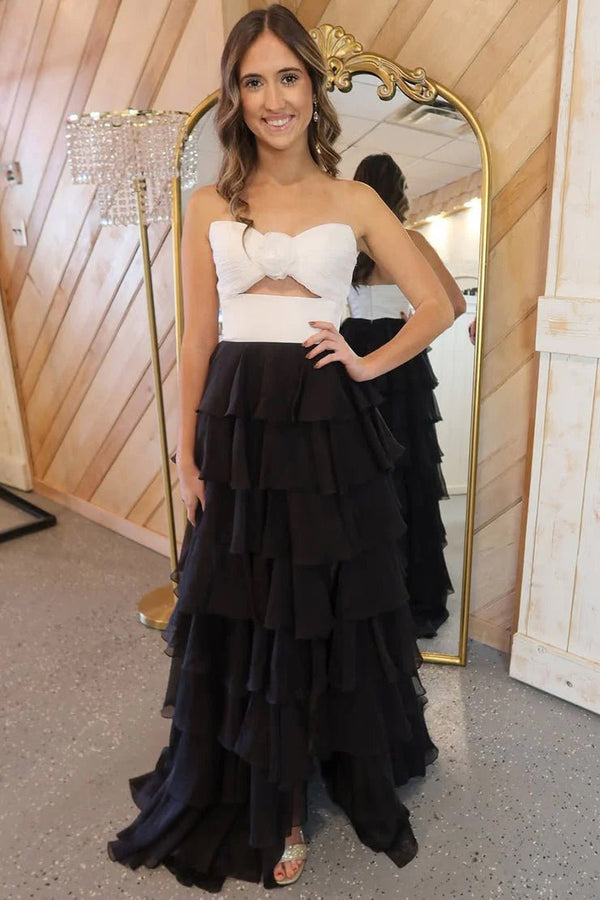 A-Line Strapless Strapless Layered Chiffon Sleeveless Formal Prom Dress – Prom Dresses by KissProm | Available at KissProm