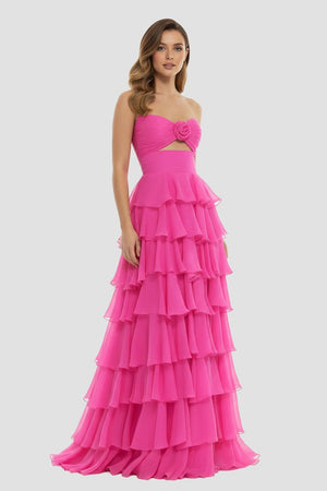 A-Line Strapless Strapless Layered Chiffon Sleeveless Formal Prom Dress – Prom Dresses by KissProm | Available at KissProm