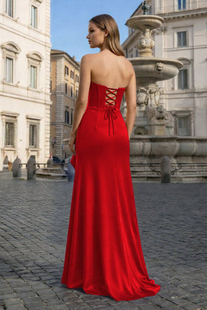 Sweetheart Orange Mermaid Long Party Dress with Slit - KissProm