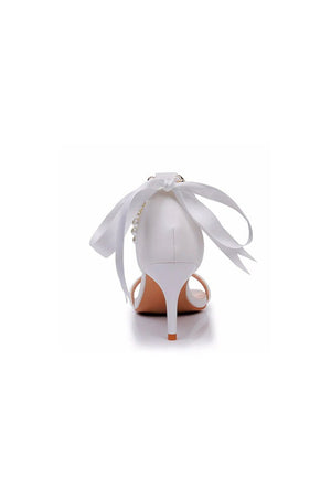Elegant Open Toe Ankle - Strap Stiletto Sandals - KissProm