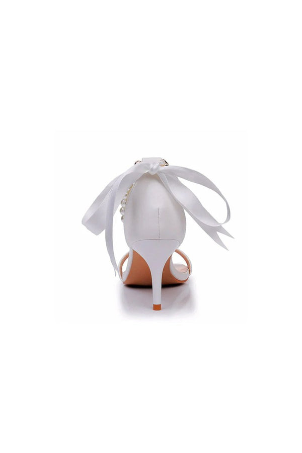Elegant Open Toe Ankle - Strap Stiletto Sandals - KissProm