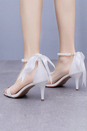 Elegant Open Toe Ankle - Strap Stiletto Sandals - KissProm