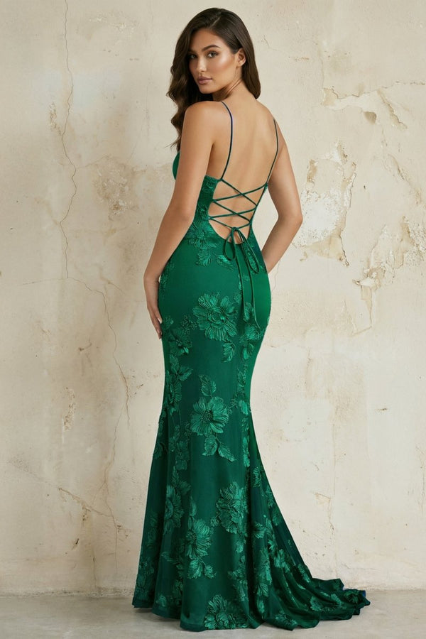 Sky Blue Spaghetti Straps Mermaid Tulle Long Prom Dresses With Appliques – Prom Dress by KissProm | Available at KissProm