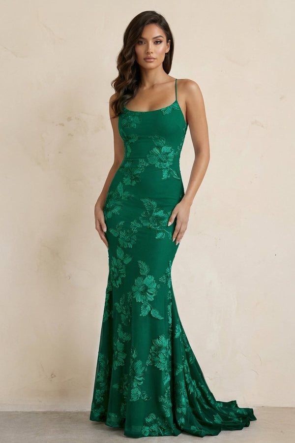 Sky Blue Spaghetti Straps Mermaid Tulle Long Prom Dresses With Appliques – Prom Dress by KissProm | Available at KissProm