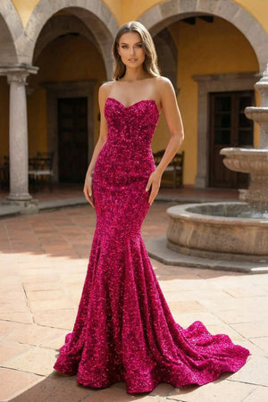 Mermaid Sweetheart Neck Sequins Prom Dress - KissProm