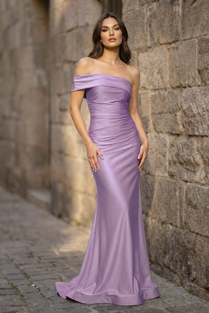 Foraml Mermaid One Shoulder Royal Blue Satin Prom Dress Evening Dress - KissProm