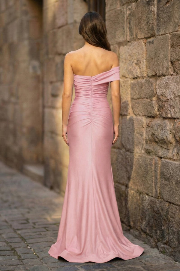 Foraml Mermaid One Shoulder Royal Blue Satin Prom Dress Evening Dress - KissProm