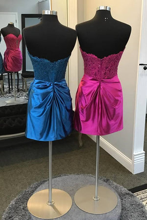 Sparkly Black Strapless Beaded Appliques Homecoming Dress