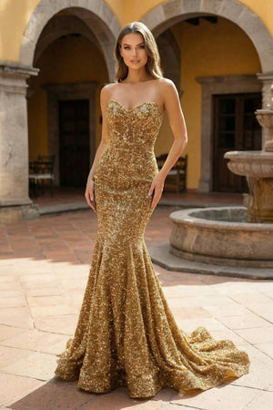 Mermaid Sweetheart Neck Sequins Prom Dress - KissProm