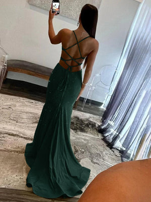 Sparkly Mermaid V Neck Yellow Sequins Long Prom Dresses – Prom Dresses by KissProm | Available at KissProm