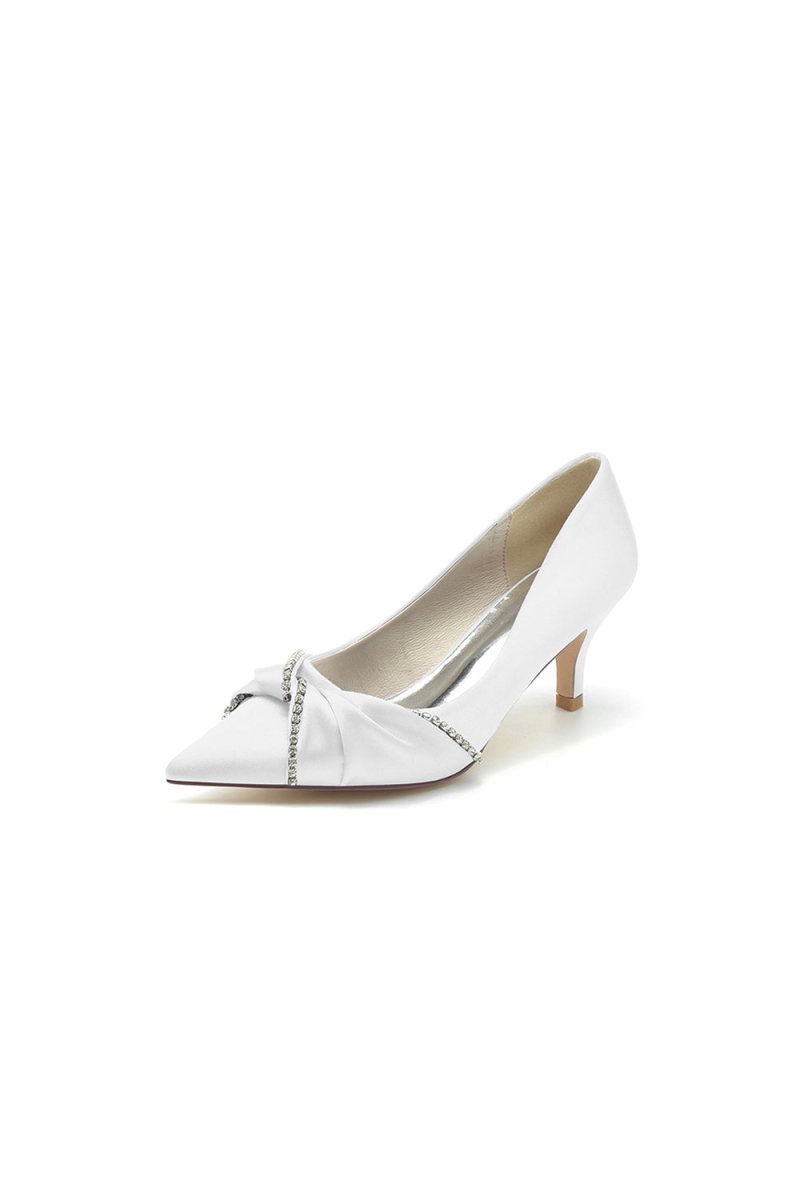 Crystal Bow Wedding Stiletto Heels with Rhinestone - KissProm