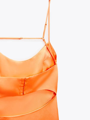 Glyniss | Orange - Straps  A-line Short Cocktail Dress