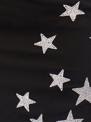 Helene |Sheath Black Strapless Satin Homecoming Dress With Star - KissProm