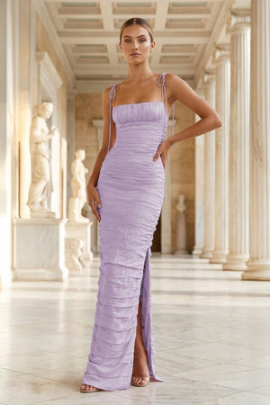 Mermaid Spaghetti Straps Floor Length Sleeveless Pink Prom Dress - KissProm
