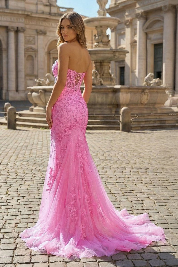 Mermaid Sweetheart Tulle Lace Prom Dress - KissProm