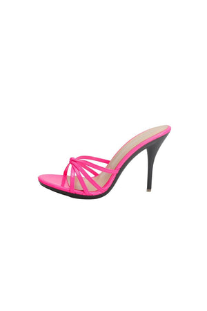 Hot Pink Pointed Toe Stiletto Sandals - KissProm