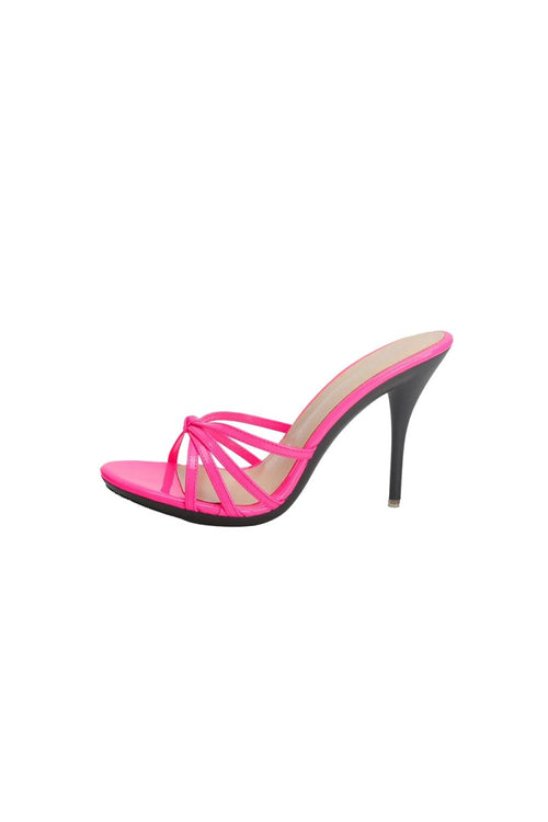 Hot Pink Pointed Toe Stiletto Sandals - KissProm