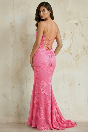 Sky Blue Spaghetti Straps Mermaid Tulle Long Prom Dresses With Appliques – Prom Dress by KissProm | Available at KissProm