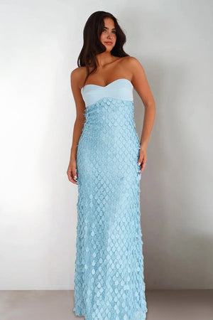 Blue - Sheath Sweetheart Long Prom Dresses with Sequins – Prom Dresses by KissProm | Available at KissProm