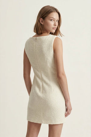 Ivory Straight Neck Sheath Graduation Dress - KissProm