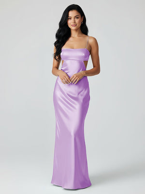 Spaghetti Straps Sheath Aqua Blue Prom Dress Formal Satin Party Dress – Prom Dresses by KissProm | Available at KissProm