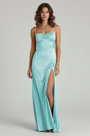 Spaghetti Straps Long Sheath Prom Dress With Split – Prom Dresses by KissProm | Available at KissProm