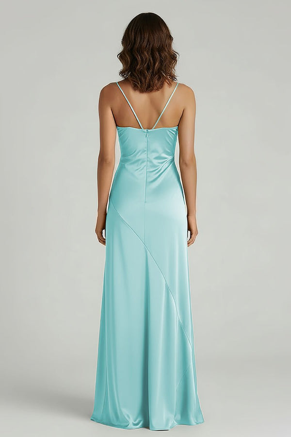 Spaghetti Straps Long Sheath Prom Dress With Split – Prom Dresses by KissProm | Available at KissProm