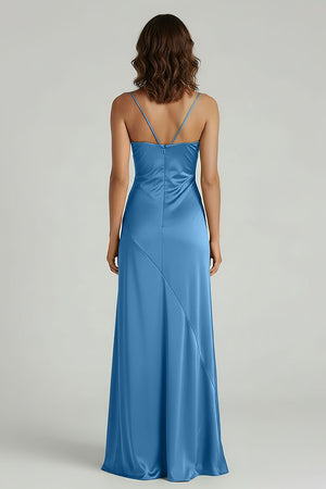 Spaghetti Straps Long Sheath Prom Dress With Split – Prom Dresses by KissProm | Available at KissProm