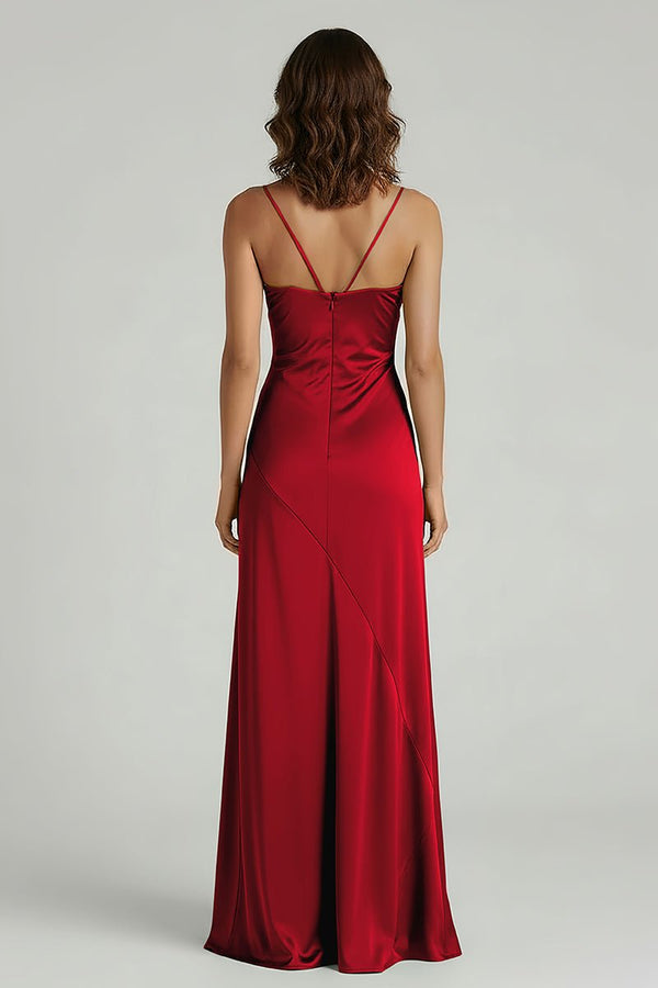 Spaghetti Straps Long Sheath Prom Dress With Split – Prom Dresses by KissProm | Available at KissProm