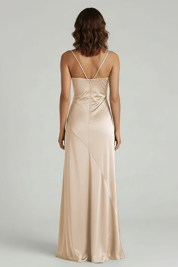 Spaghetti Straps Long Sheath Prom Dress With Split – Prom Dresses by KissProm | Available at KissProm
