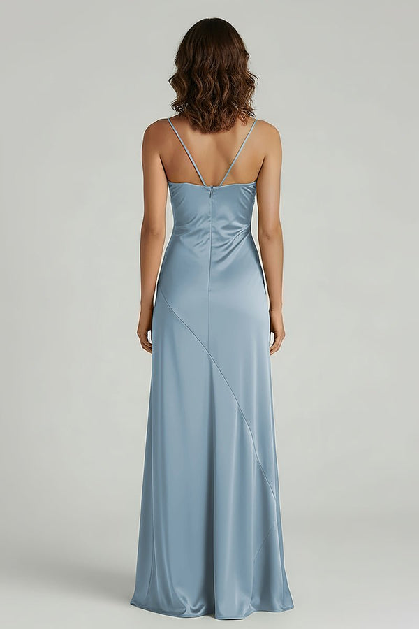 Spaghetti Straps Long Sheath Prom Dress With Split – Prom Dresses by KissProm | Available at KissProm