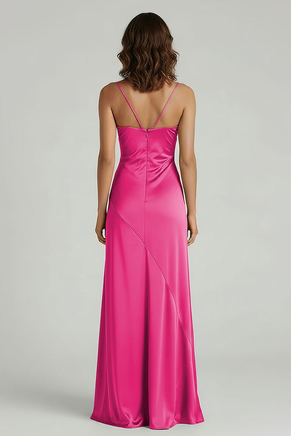 Spaghetti Straps Long Sheath Prom Dress With Split – Prom Dresses by KissProm | Available at KissProm