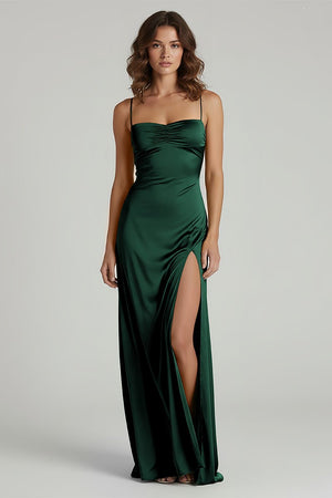 Spaghetti Straps Long Sheath Prom Dress With Split – Prom Dresses by KissProm | Available at KissProm