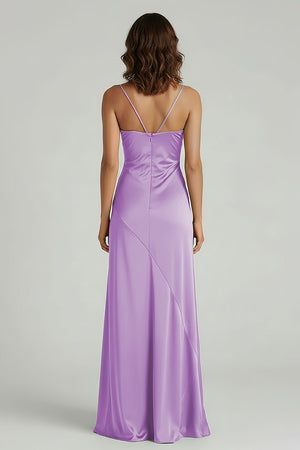 Spaghetti Straps Long Sheath Prom Dress With Split – Prom Dresses by KissProm | Available at KissProm