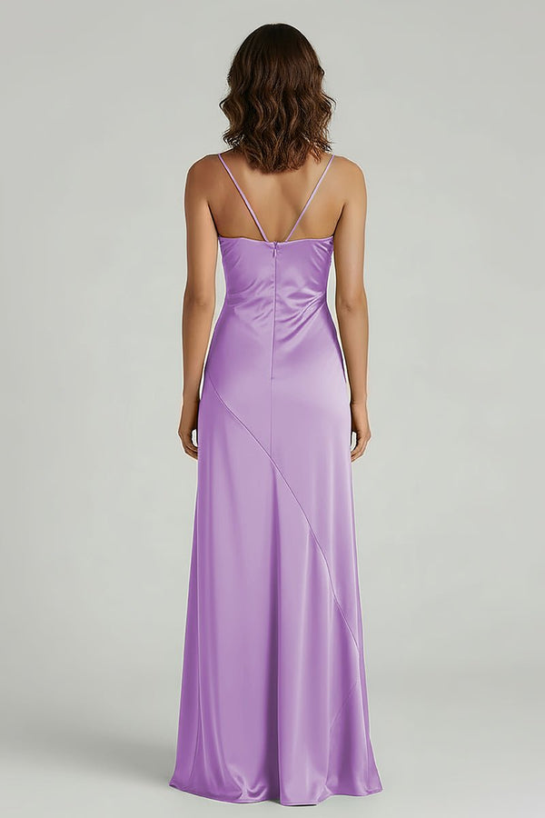 Spaghetti Straps Long Sheath Prom Dress With Split – Prom Dresses by KissProm | Available at KissProm