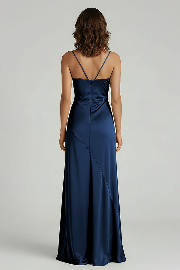 Spaghetti Straps Long Sheath Prom Dress With Split – Prom Dresses by KissProm | Available at KissProm