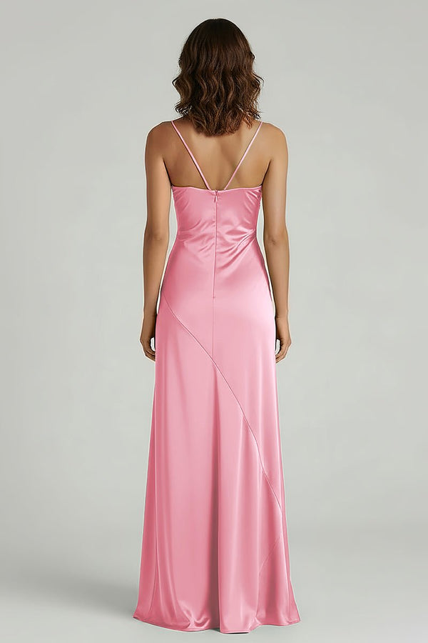 Spaghetti Straps Long Sheath Prom Dress With Split – Prom Dresses by KissProm | Available at KissProm