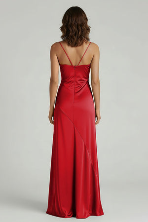 Spaghetti Straps Long Sheath Prom Dress With Split – Prom Dresses by KissProm | Available at KissProm