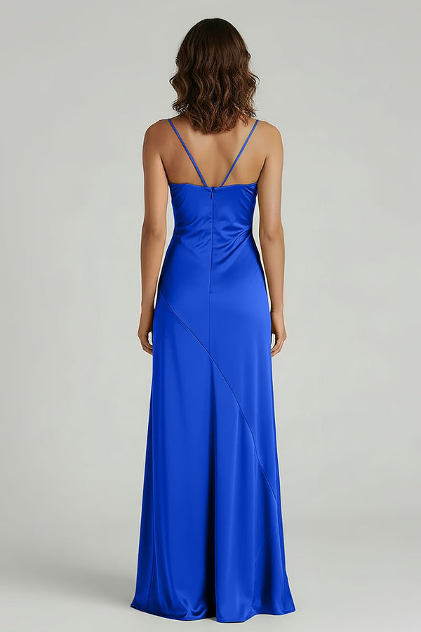 Spaghetti Straps Long Sheath Prom Dress With Split – Prom Dresses by KissProm | Available at KissProm