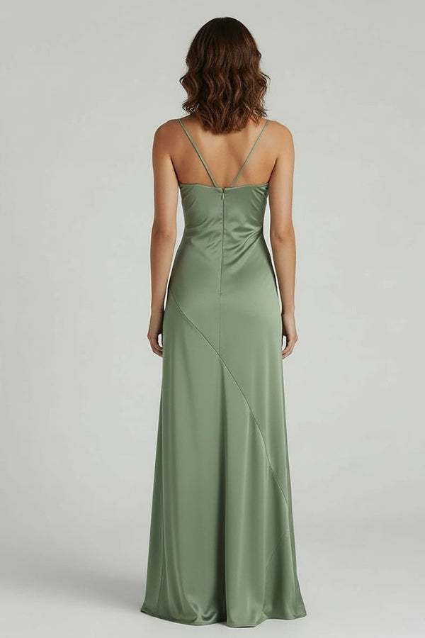 Spaghetti Straps Long Sheath Prom Dress With Split – Prom Dresses by KissProm | Available at KissProm