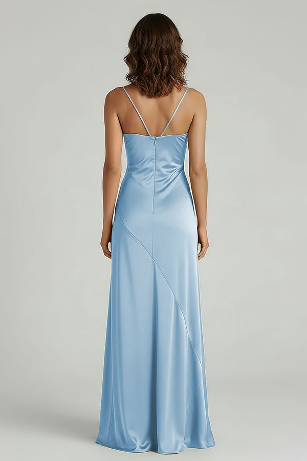 Spaghetti Straps Long Sheath Prom Dress With Split – Prom Dresses by KissProm | Available at KissProm