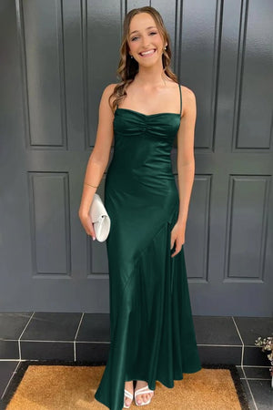 Spaghetti Straps Long Sheath Prom Dress With Split – Prom Dresses by KissProm | Available at KissProm