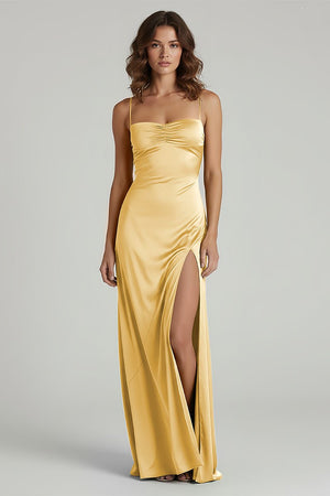 Spaghetti Straps Long Sheath Prom Dress With Split – Prom Dresses by KissProm | Available at KissProm